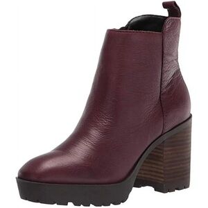 Lucky Brand Burgundy Leather platform Boots Sz 12